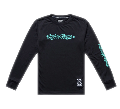 Polera Troy Lee Desing Skyline Ride manga larga Signature Black juvenil