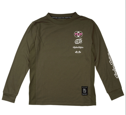 Polera Troy Lee Desing Skyline Ride manga larga Signature Black juvenil