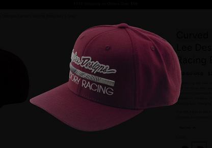 Jockey Troy Lee Desing Curved Bill Snapback Racing