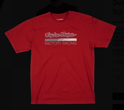 Polera Troy Lee Desing Factory Racing manga corta burgundy
