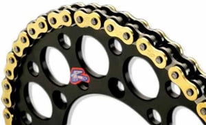 Cadena Renthal R1 Works Oro Paso 420 de 130 Eslabones para Motocross (SKU C246) - procircuit