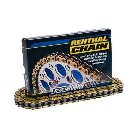 Cadena Renthal R1 Works Oro Paso 420 de 130 Eslabones para Motocross (SKU C246) - procircuit