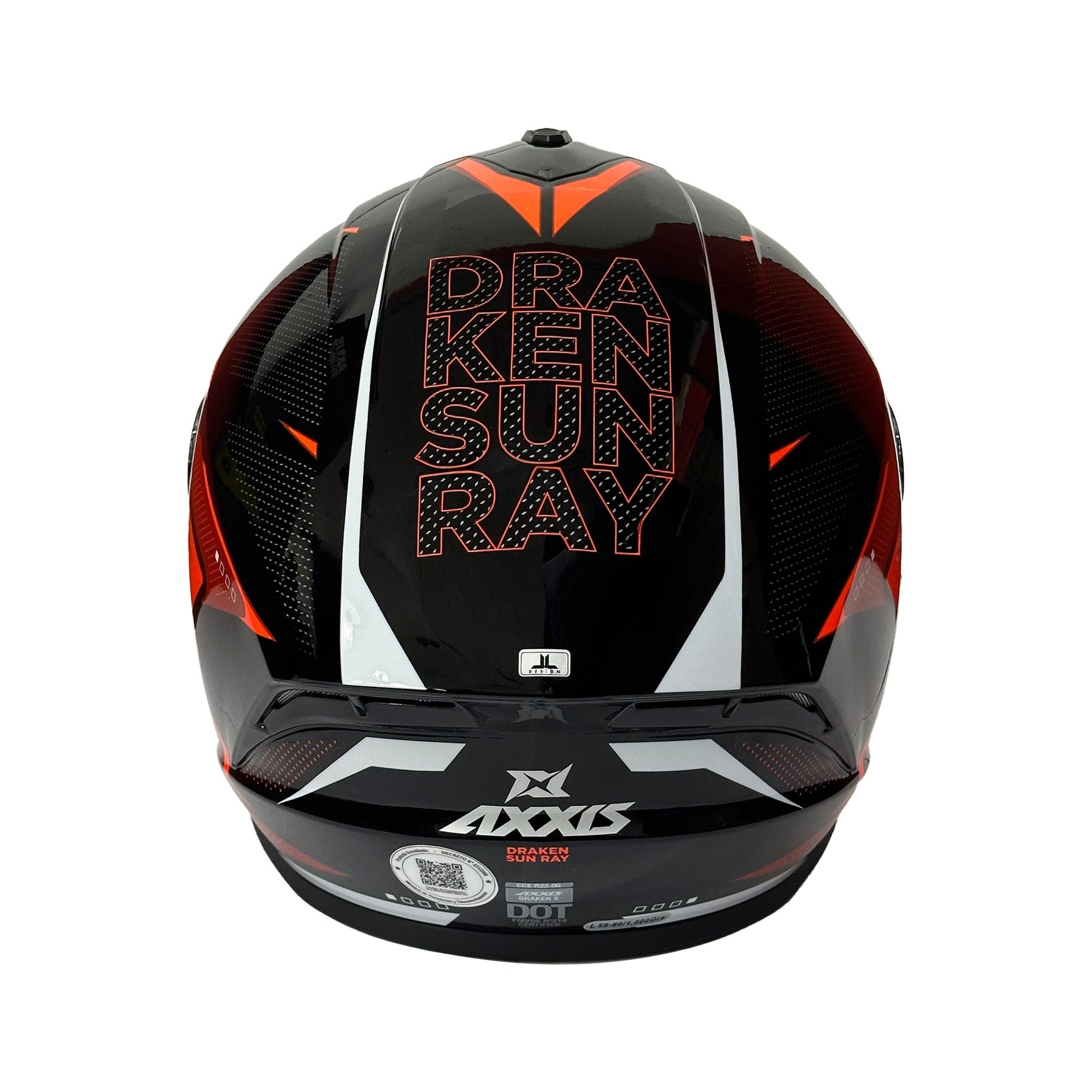 CASCO AXXIS FF112D DRAKEN S SUNRAY B5 ROJO FLUOR BRILLO - procircuitcl