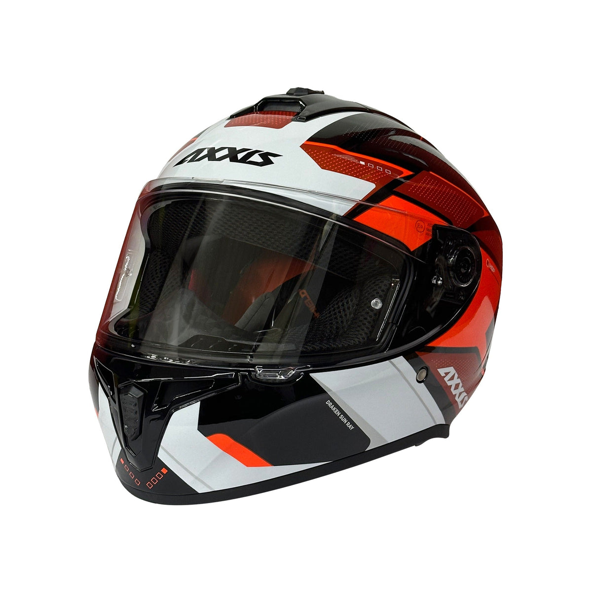 Casco Axxis FF112D draken sunray B5 rojo fluor brillo