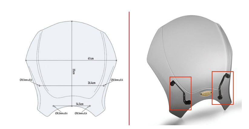 Repuesto Givi kit de fijación de parabrisas universal para Royal Enfield scram 411 2022
