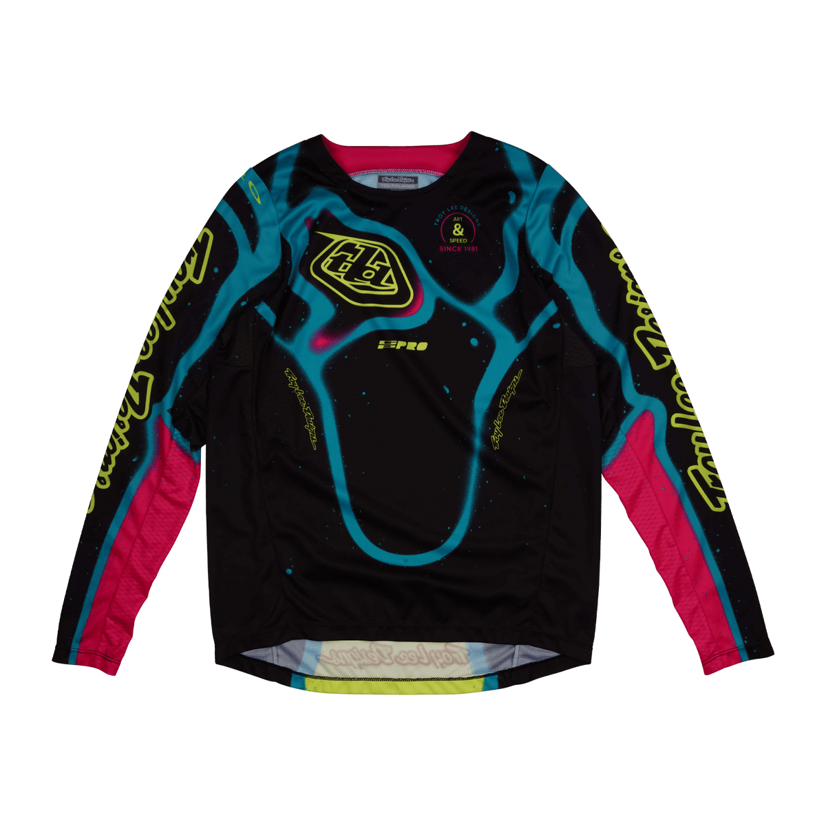 Polera Troy Lee Designs GP pro niño membrane negro/amarillo