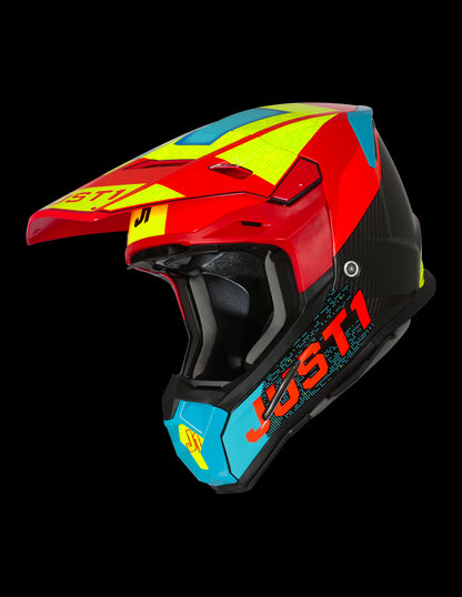 Just1 Casco Moto J22 Adrenaline Red Blue Yellow Carbon-ProCircuit