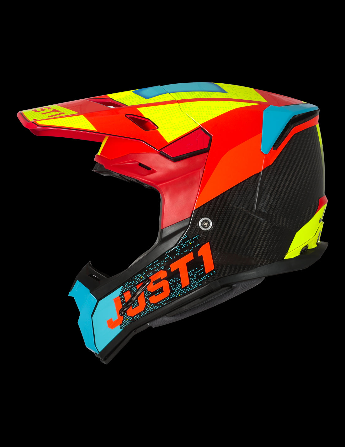 Just1 Casco Moto J22 Adrenaline Red Blue Yellow Carbon-ProCircuit