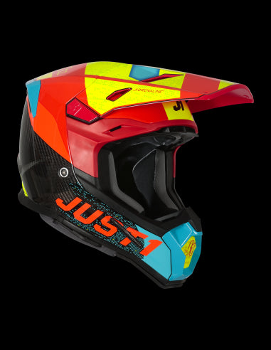 Just1 Casco Moto J22 Adrenaline Red Blue Yellow Carbon-ProCircuit