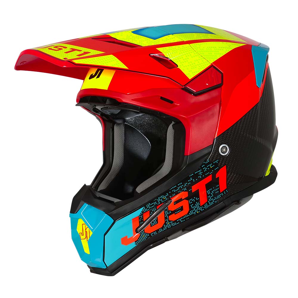 Just1 Casco J22 Adrenaline Red/Blue/Yellow/Carbon - procircuitcl