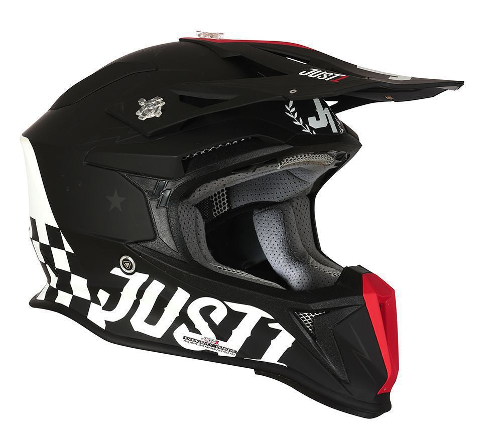 Just1 Casco Moto J18-F VIEJA ESCUELA NEGRO 22.06-ProCircuit