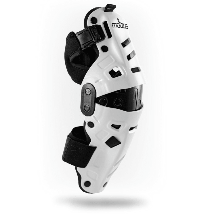 Mobius X8H Hybrid Knee Support System, White/BLK - procircuitcl