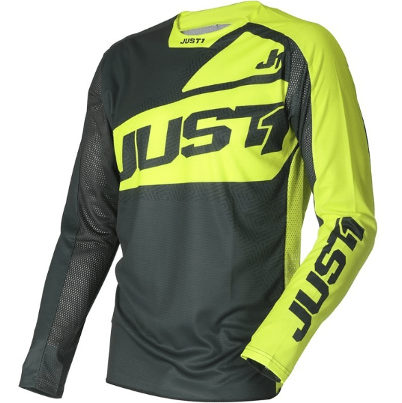 POLERA JUST1 J-FORCE VERTIGO GREY-YELLOW FLUO - procircuit