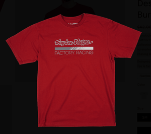 Polera Troy Lee Desing Factory Racing manga corta burgundy - procircuit