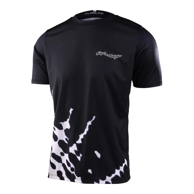 Polera Troy Lee Desing Flowline manga corta Big Spin Black - procircuit
