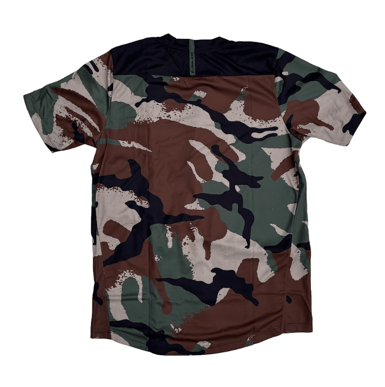Polera Troy Lee Desing Flowline manga corta Yoked Camo Woodland - procircuit