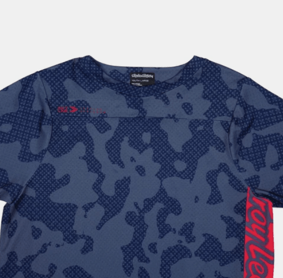 Polera Troy Lee Desing Skyline manga corta Scrubland Steel Blue infantil - procircuit
