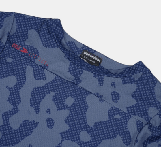 Polera Troy Lee Desing Skyline manga corta Scrubland Steel Blue infantil - procircuit
