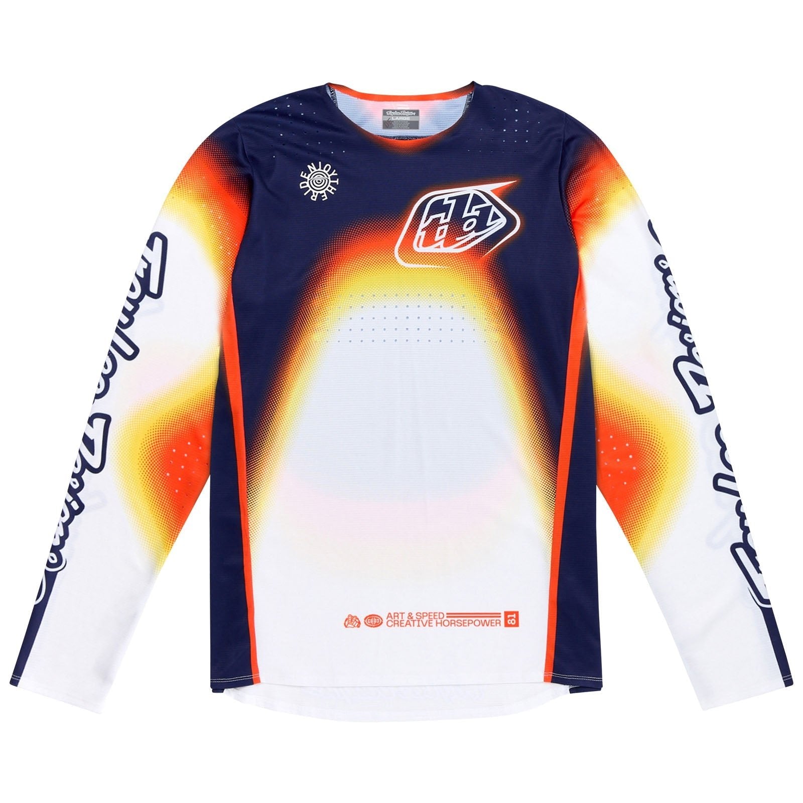 Troy Lee Designs Polera de Moto SE Pro Array Infra Blanca / Navy - procircuitcl