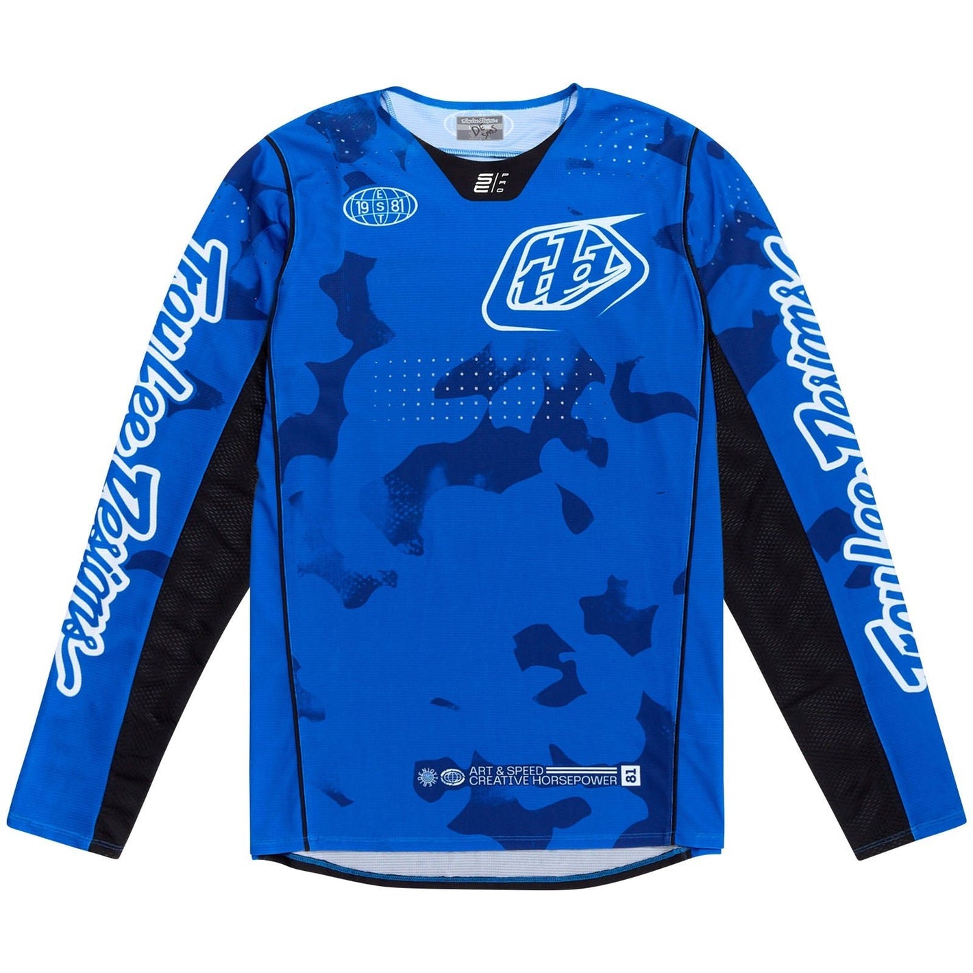 Troy Lee Designs Polera de Moto SE Pro Blotted Bright Azul - procircuitcl