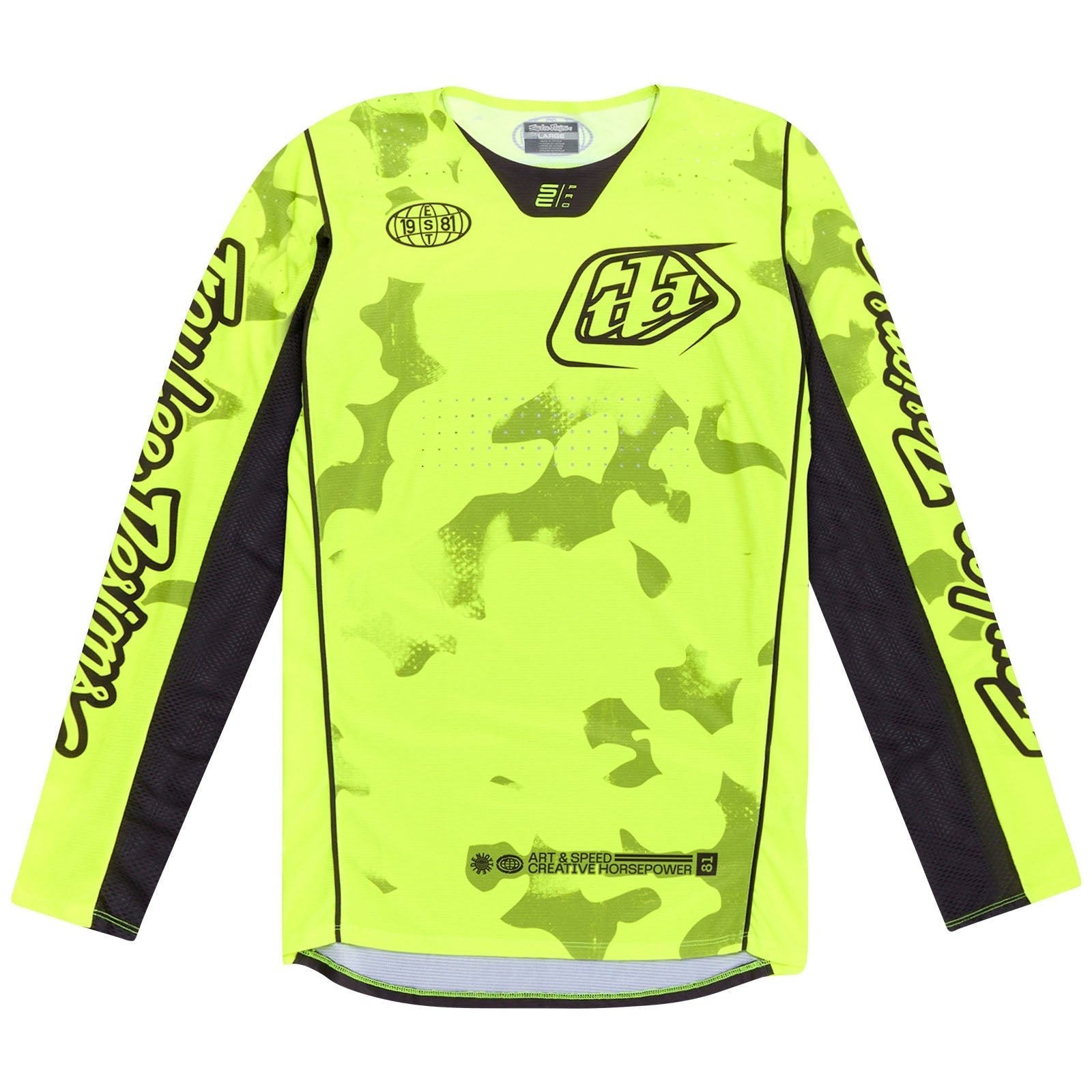 Troy Lee Designs Polera de Moto SE Pro Blotted Flo Amarillo - procircuitcl