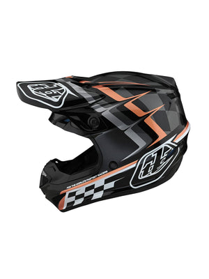 Troy Lee Designs Casco SE4 Polyacrylite Warped Negro / Dorado