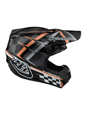 Troy Lee Designs Casco SE4 Polyacrylite Warped Negro / Dorado