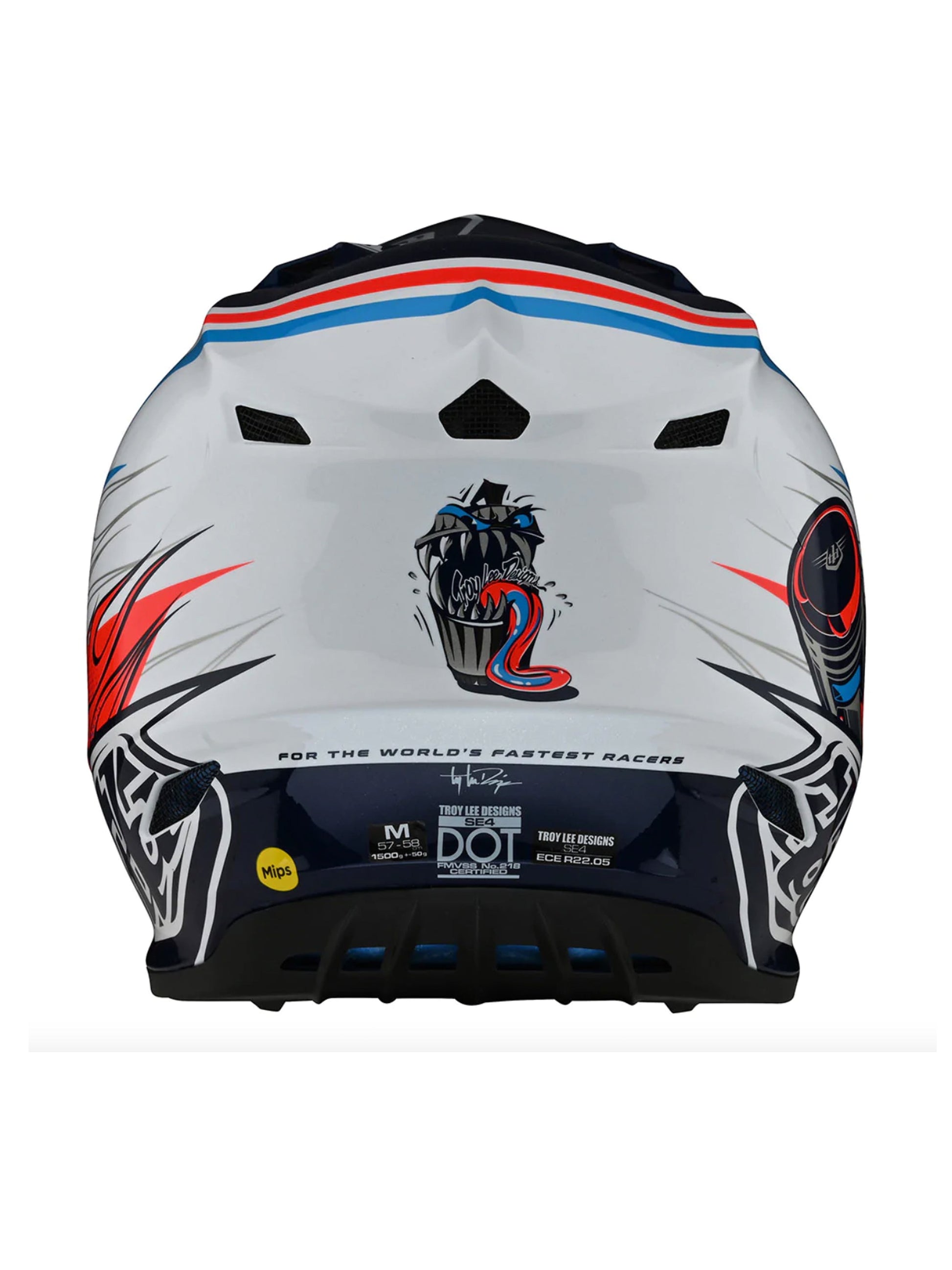 Troy Lee Designs Casco SE4 Polyacrylite Skooly Azul / Naranjo