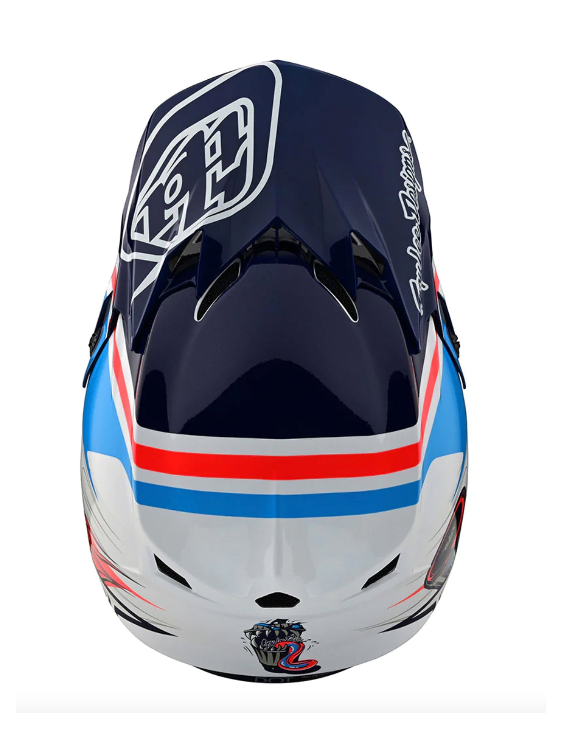 Troy Lee Designs Casco SE4 Polyacrylite Skooly Azul / Naranjo