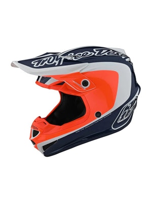 Troy Lee Designs Casco De Niño SE4 Polyacrylite Corsa Azul / Naranjo