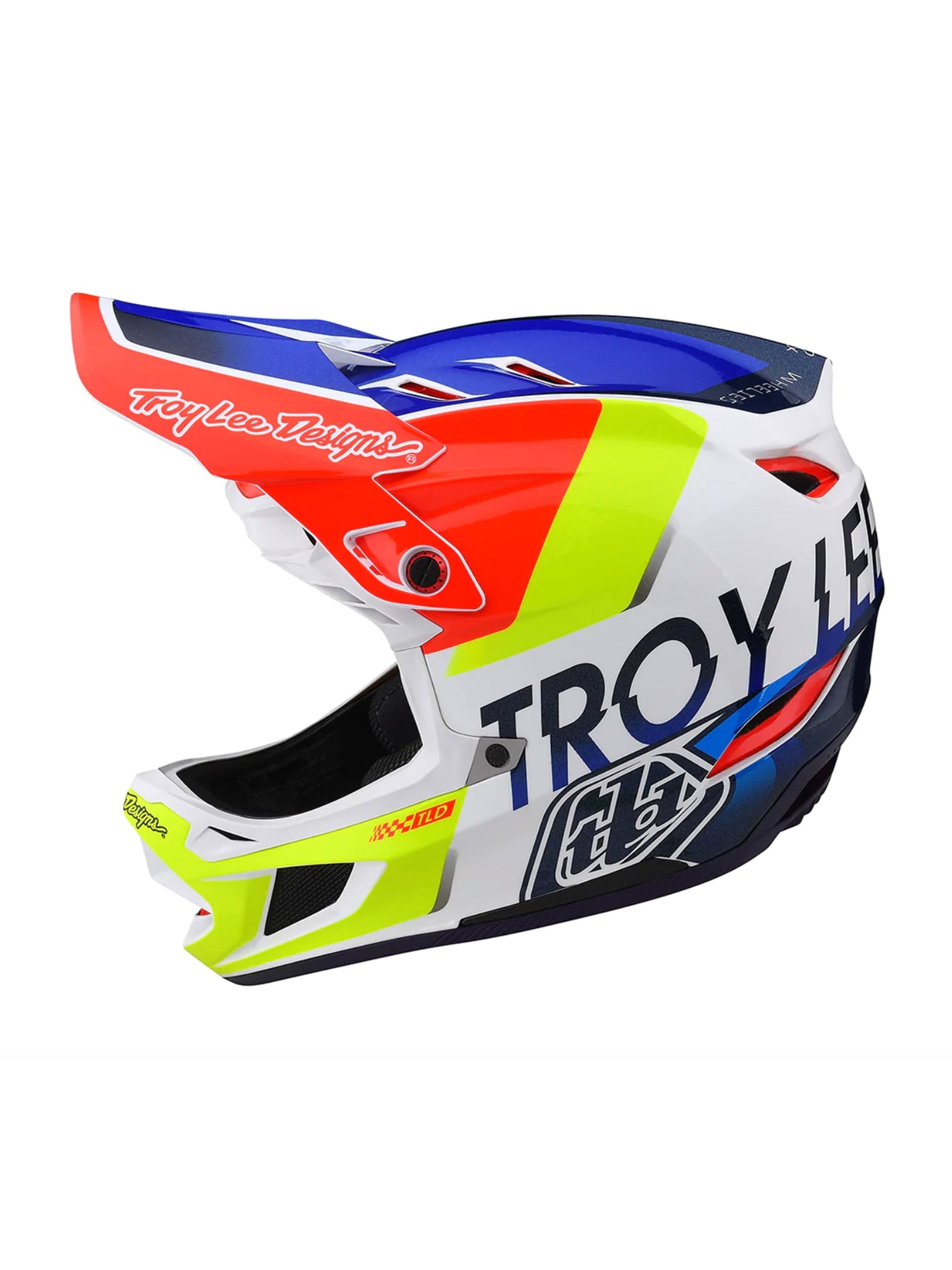 Troy Lee Designs Casco De Bicicleta D4 Composite Qualifier Blanco Azul