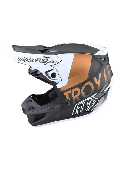 Troy Lee Designs Casco de Moto Se5 Carbon Mips  Qualifier Blanco / Bronce