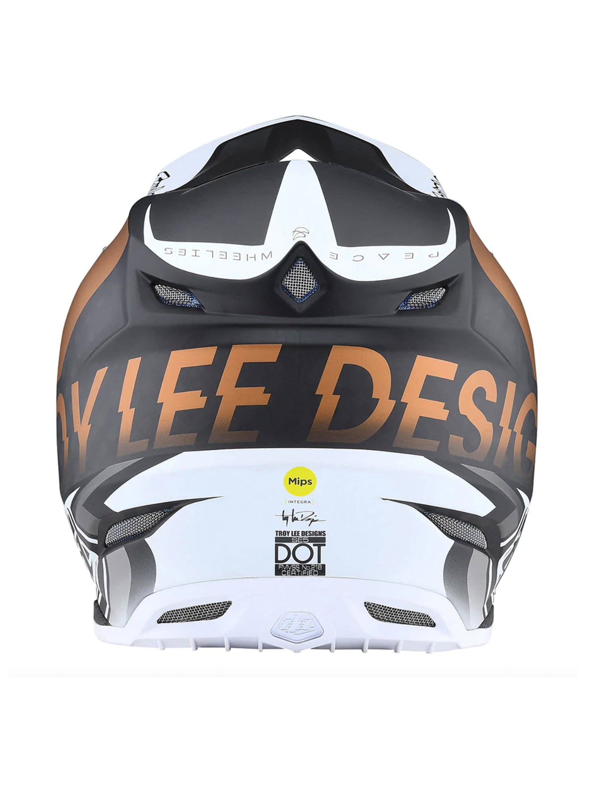 Troy Lee Designs Casco de Moto Se5 Carbon Mips  Qualifier Blanco / Bronce