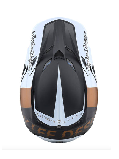 Troy Lee Designs Casco de Moto Se5 Carbon Mips  Qualifier Blanco / Bronce