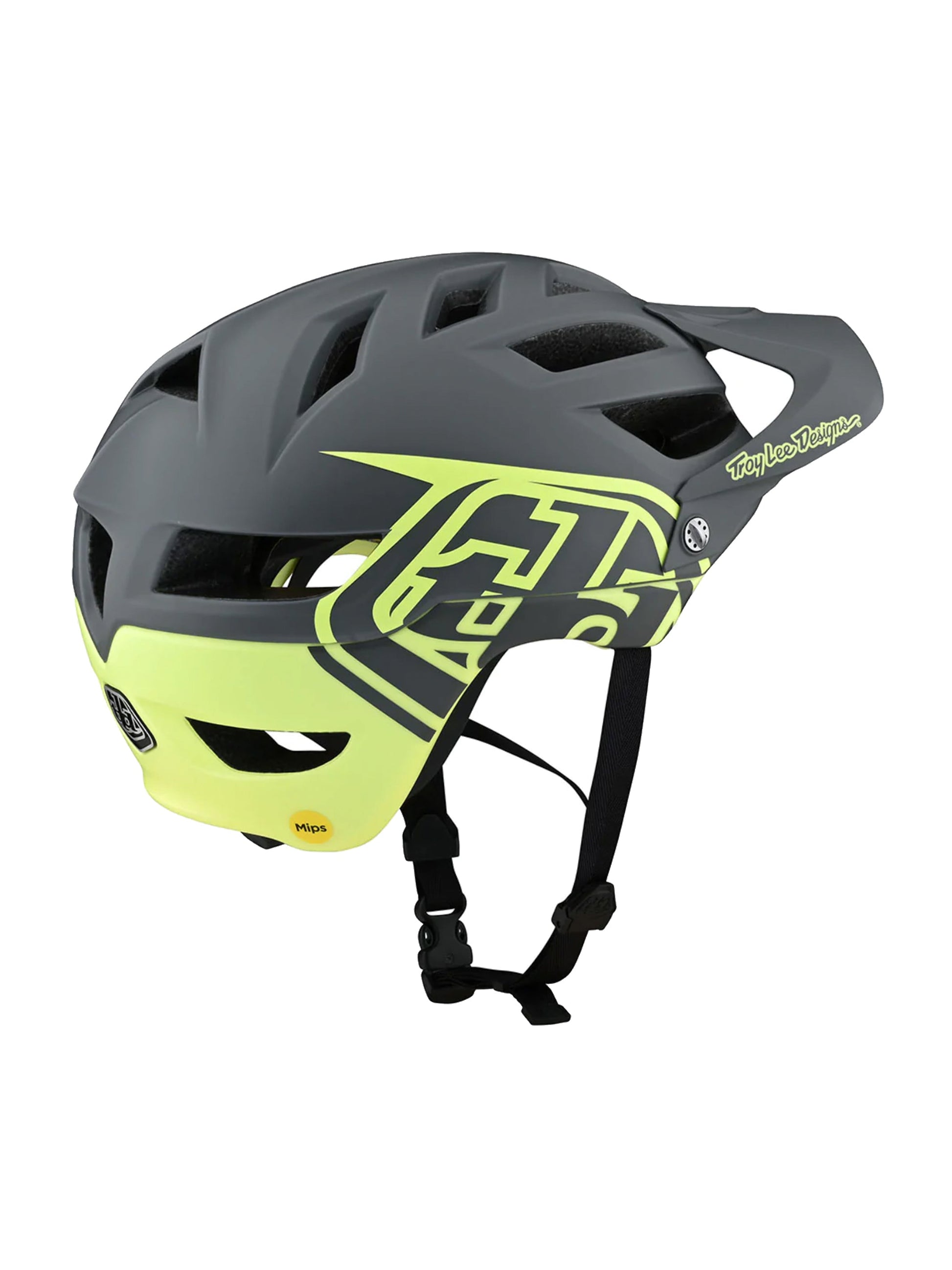 Troy Lee Designs Casco De Bicicleta A1 Mips Gris Amarillo