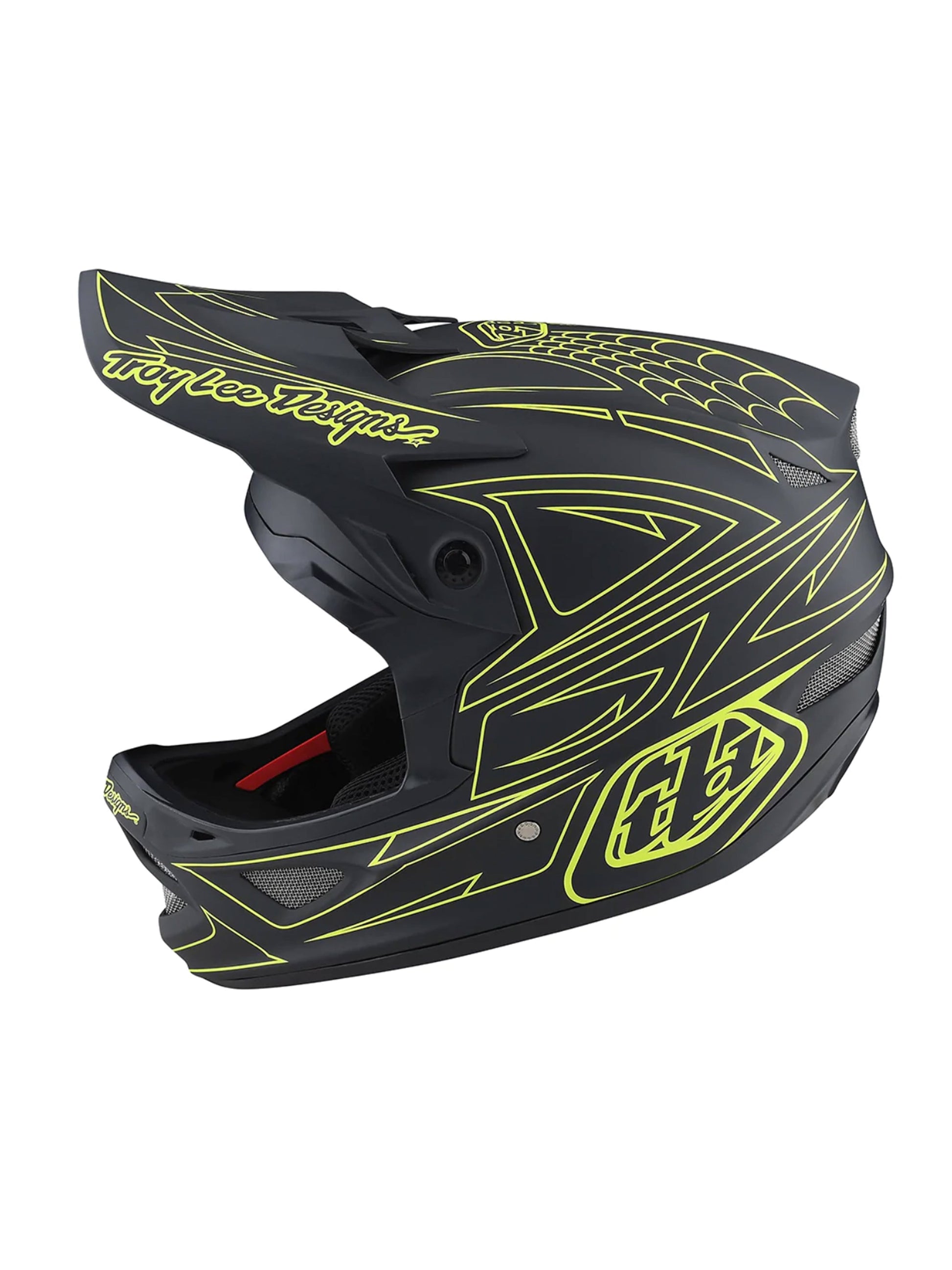 Troy Lee Designs Casco D3 Fiberlite SpiderStripe Gris Amarillo