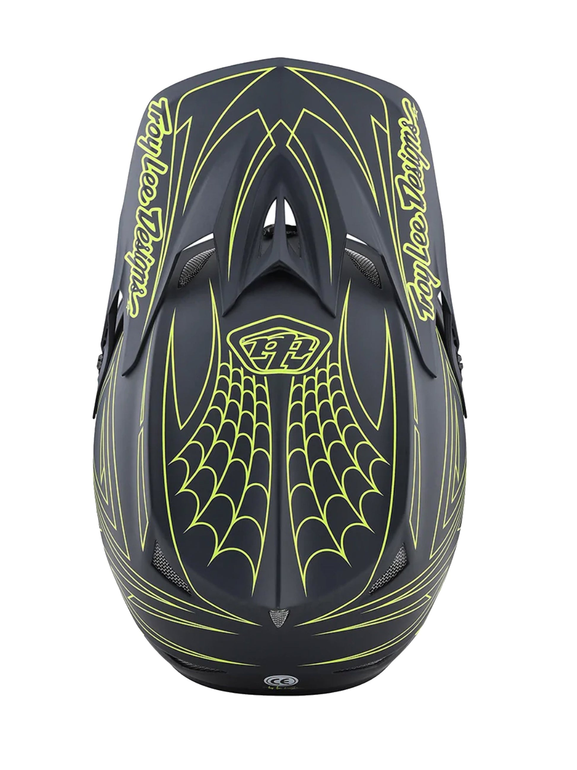 Troy Lee Designs Casco D3 Fiberlite SpiderStripe Gris Amarillo