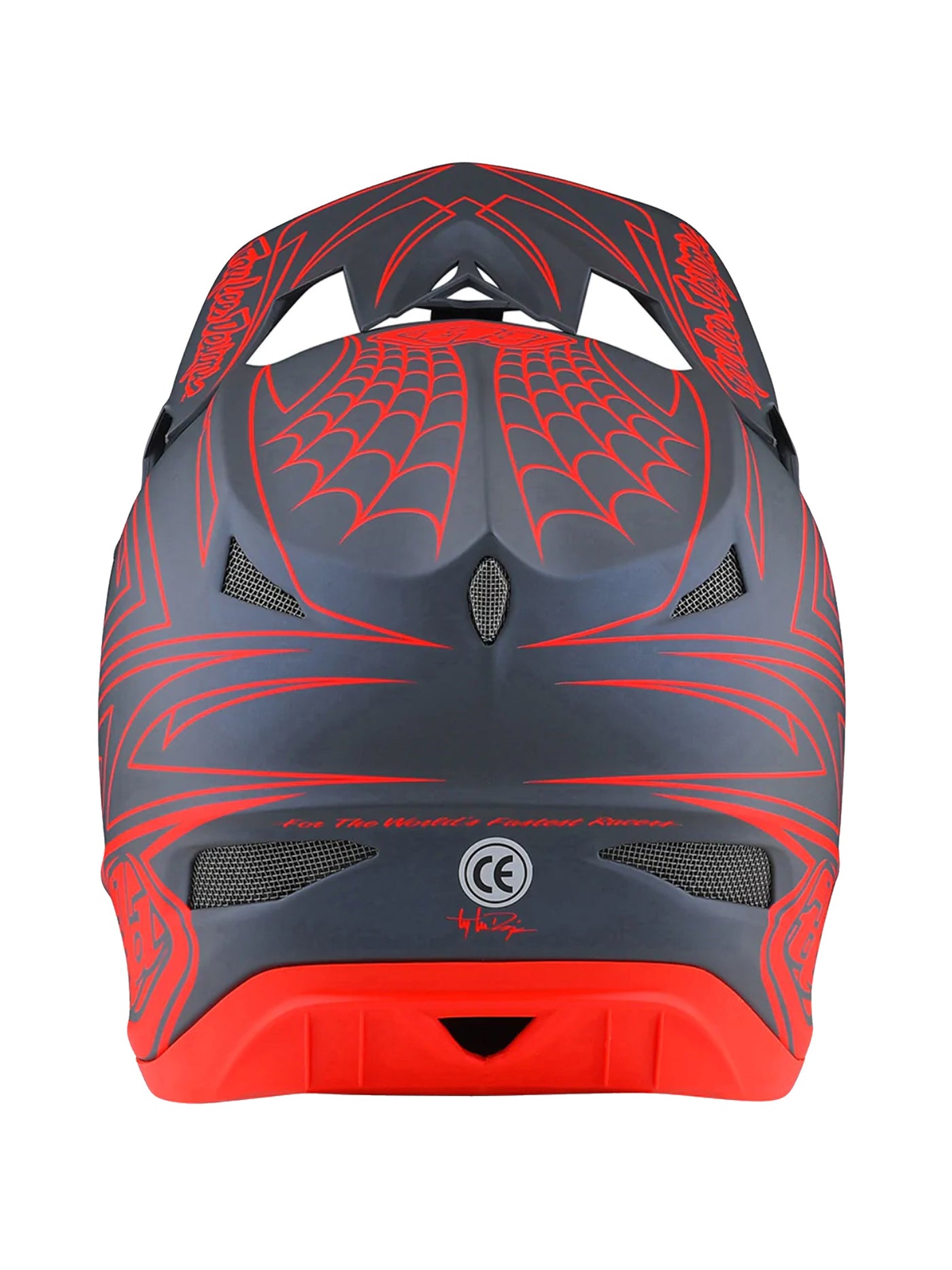 Troy Lee Designs Casco D3 Fiberlite SpiderStripe Gris Rojo