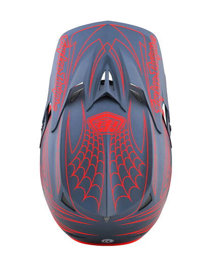 Troy Lee Designs Casco D3 Fiberlite SpiderStripe Gris Rojo
