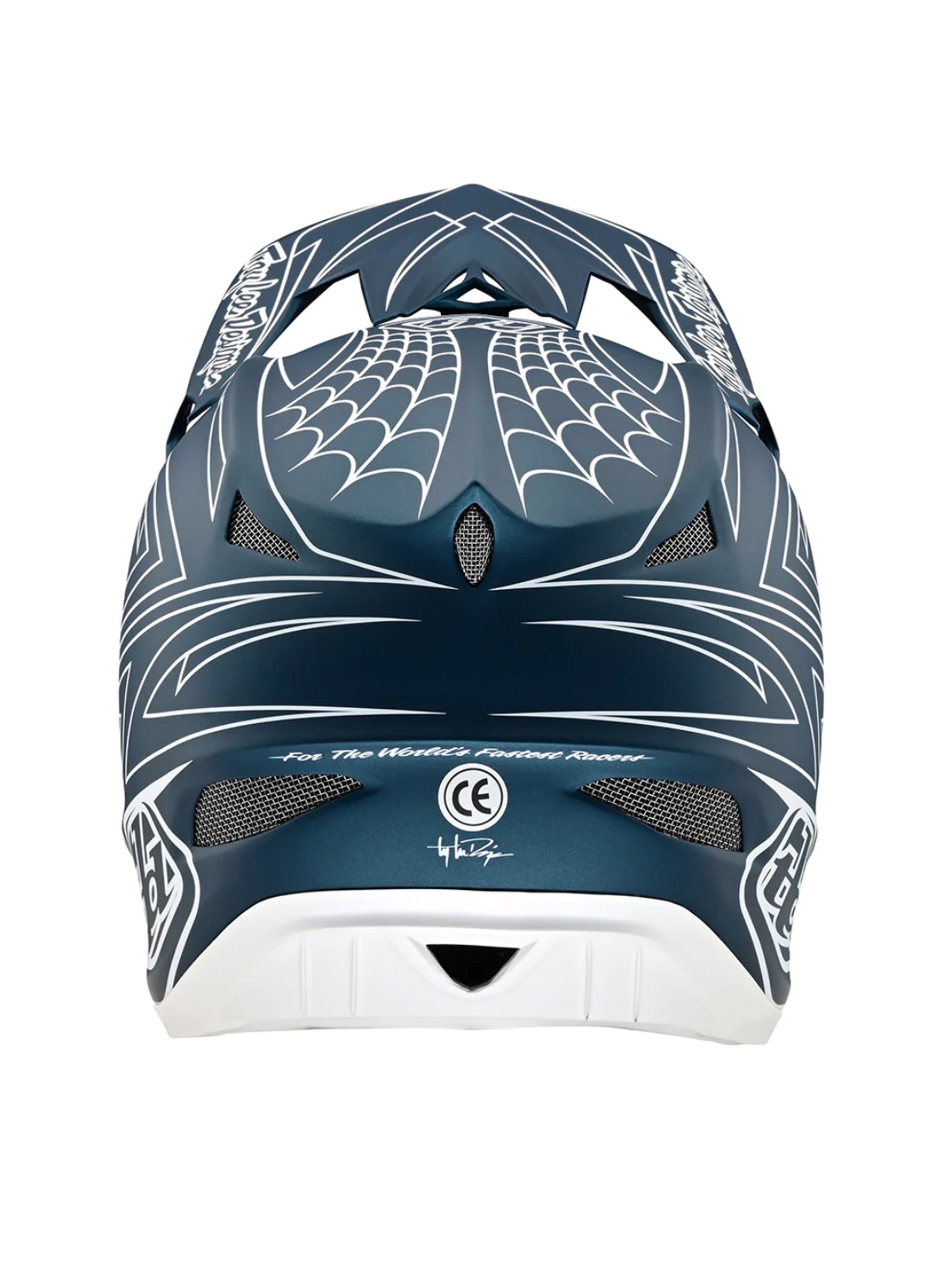 Troy Lee Designs Casco D3 Fiberlite SpiderStripe Azul