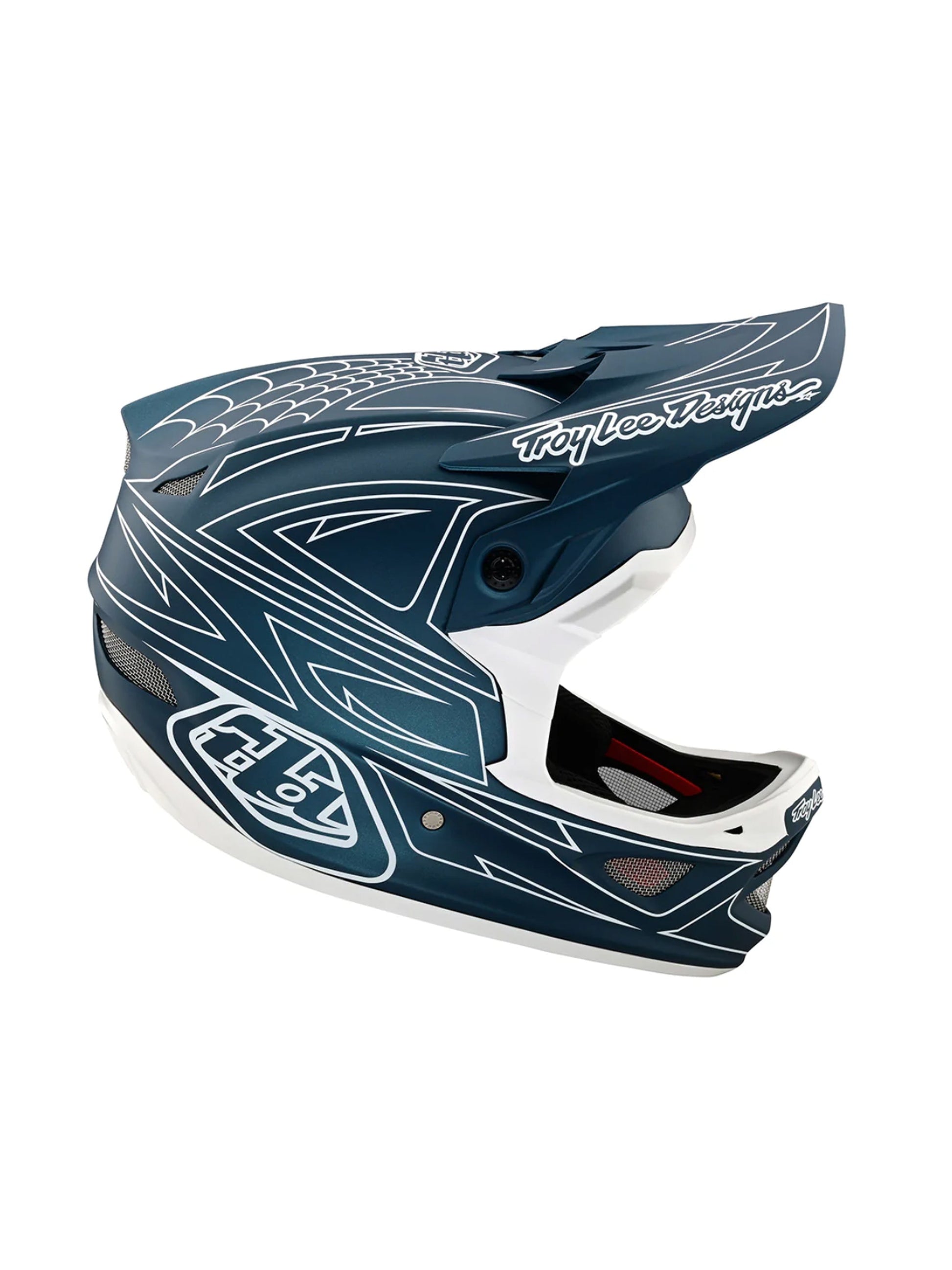 Troy Lee Designs Casco D3 Fiberlite SpiderStripe Azul