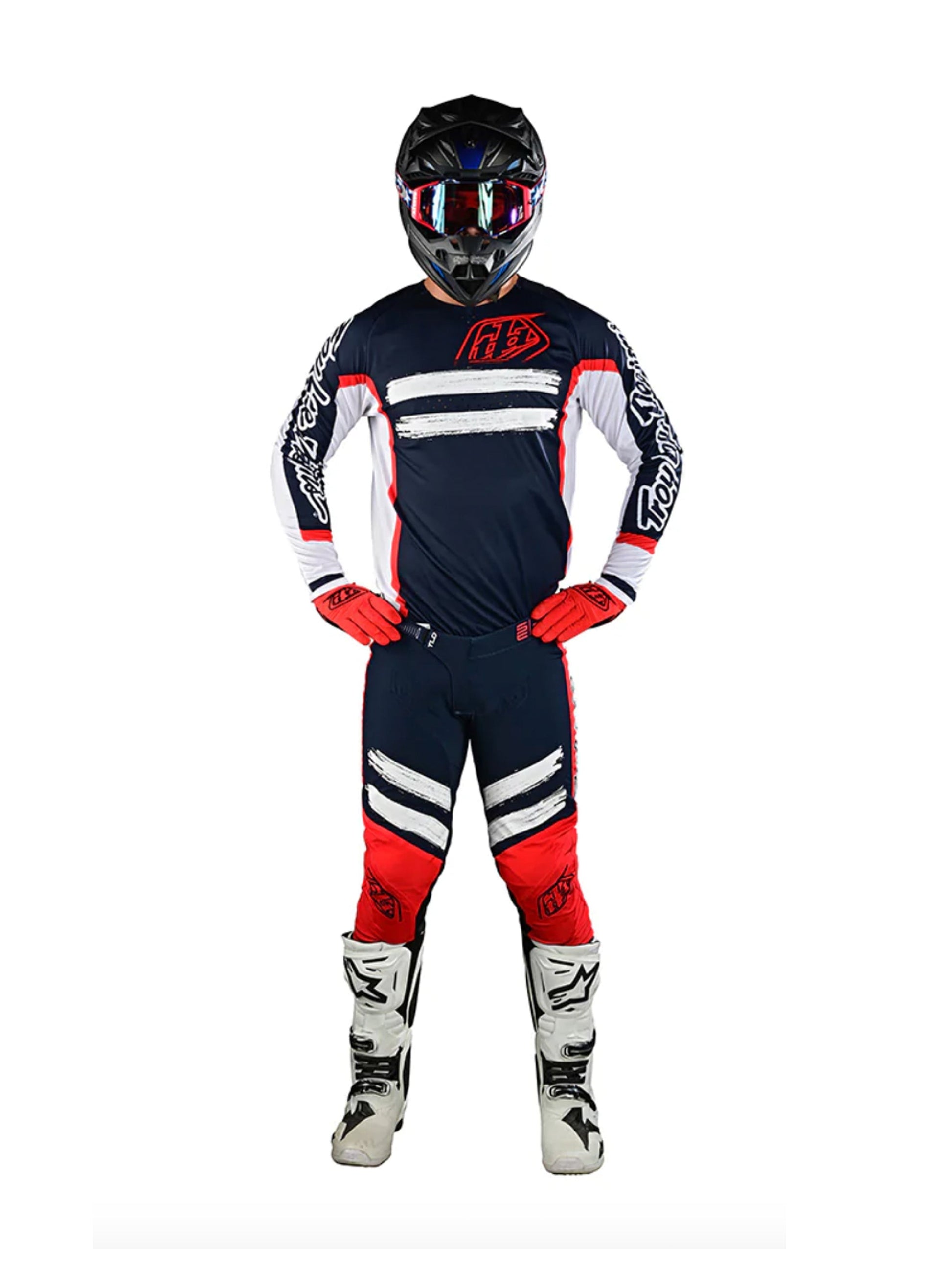 Troy Lee Designs Polera de Moto Se Pro Marker Azul / Rojo