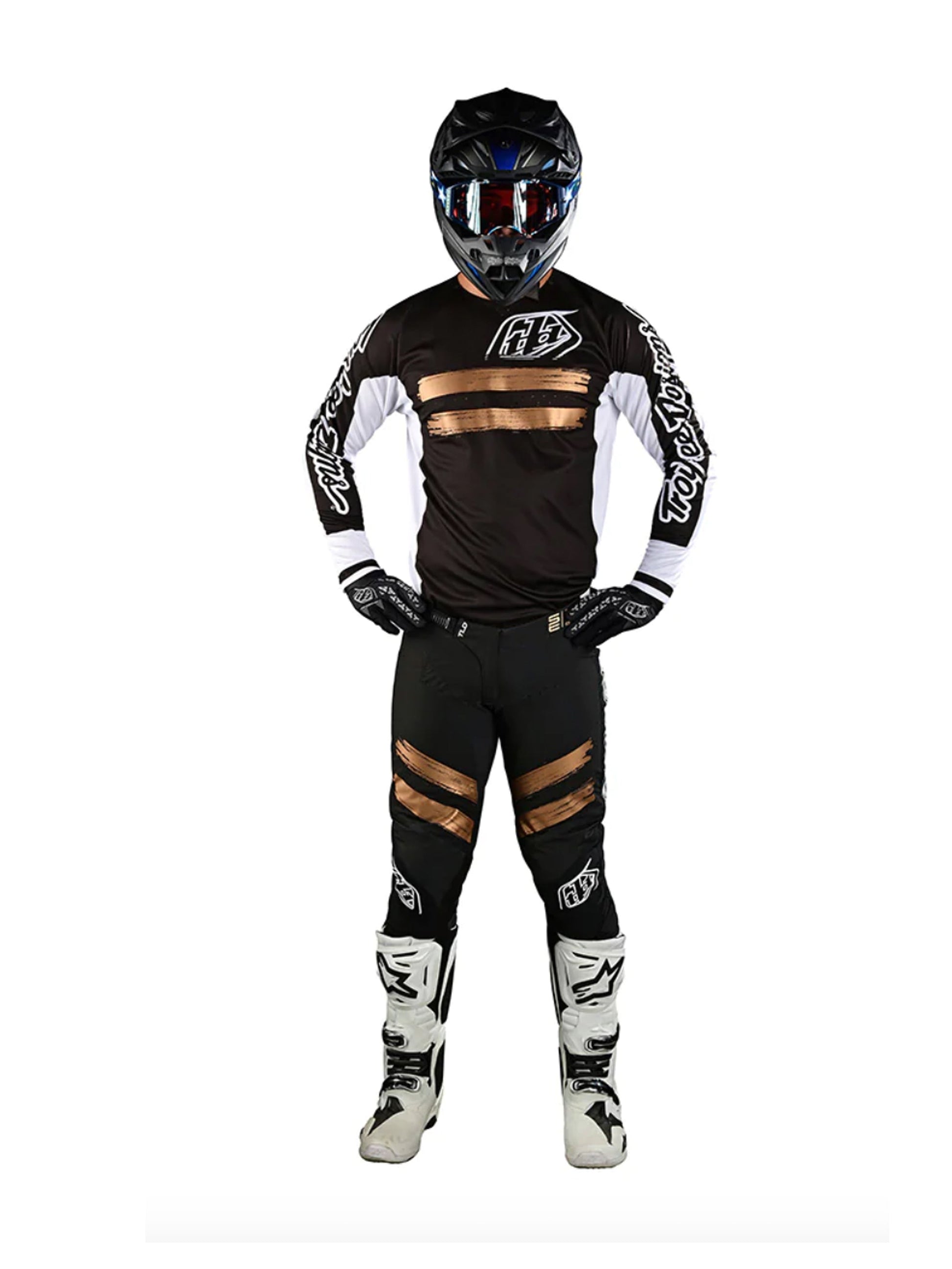 Troy Lee Designs Polera de Moto Se Pro Marker Negro / Dorado