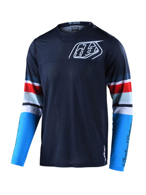 Polera Troy Lee Designs GP air warped azul rojo