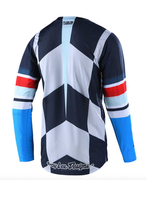 Polera Troy Lee Designs GP air warped azul rojo - procircuitcl