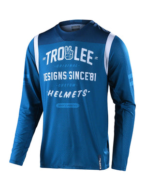 Polera Troy Lee Designs GP air roll out slate azul 