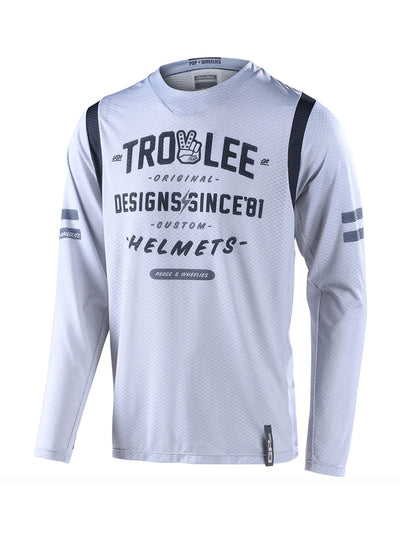 Polera Troy Lee Designs GP air roll out gris