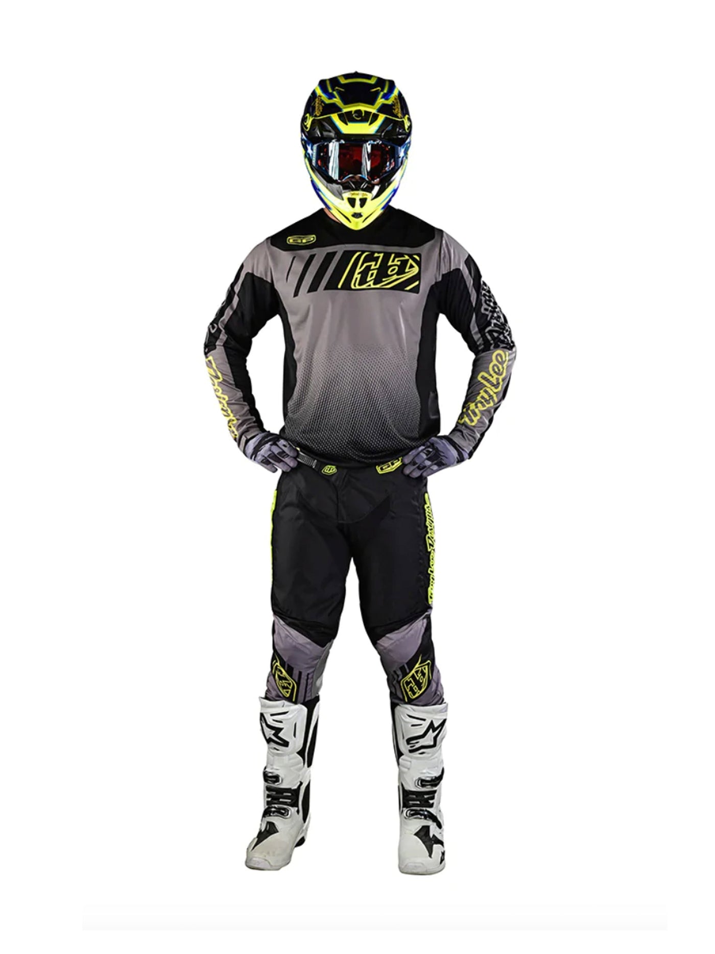 Troy Lee Designs Polera de Moto GP Astro Negro / Gris