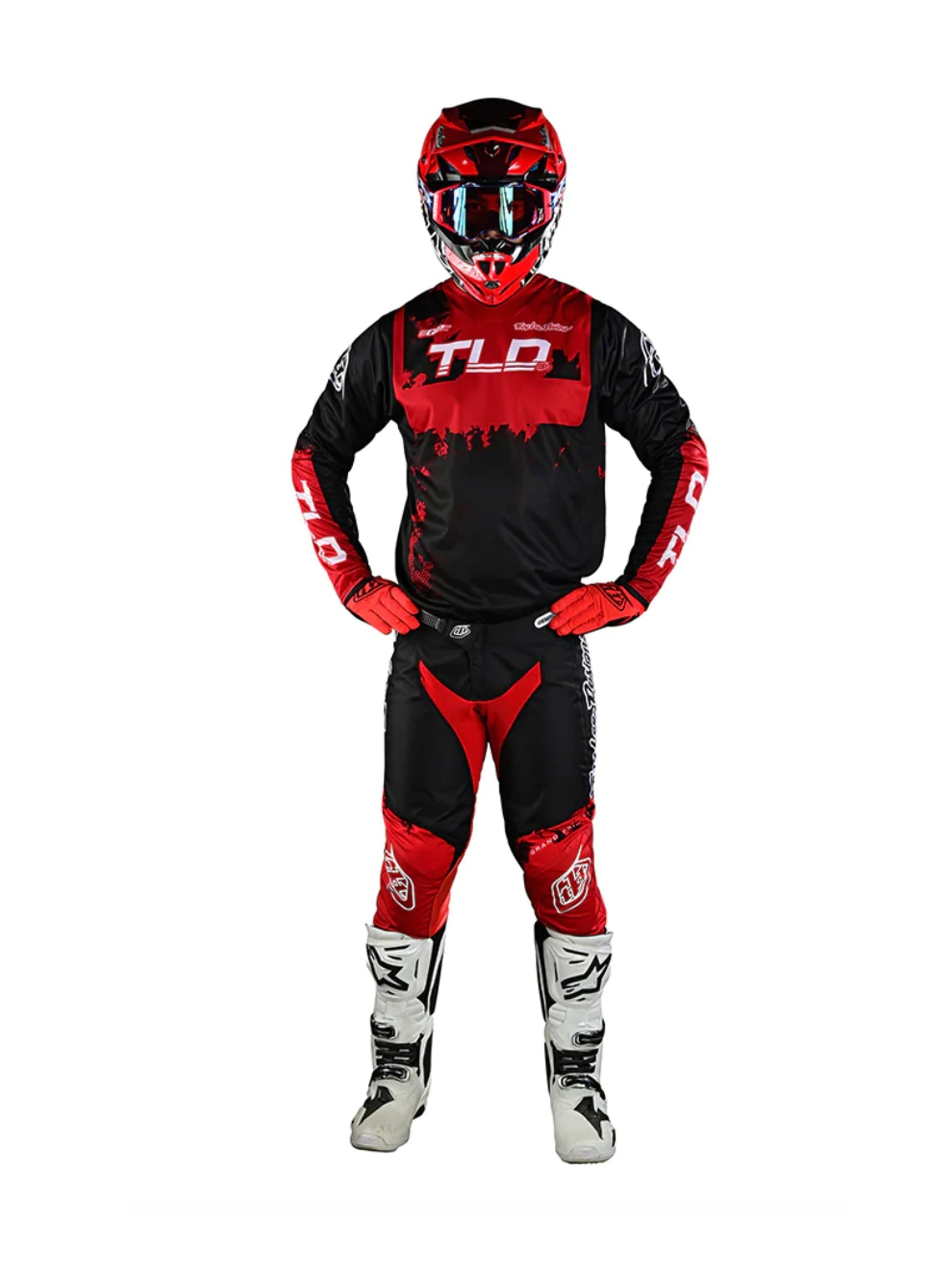 Troy Lee Designs Polera de Moto GP Astro Rojo / Negro