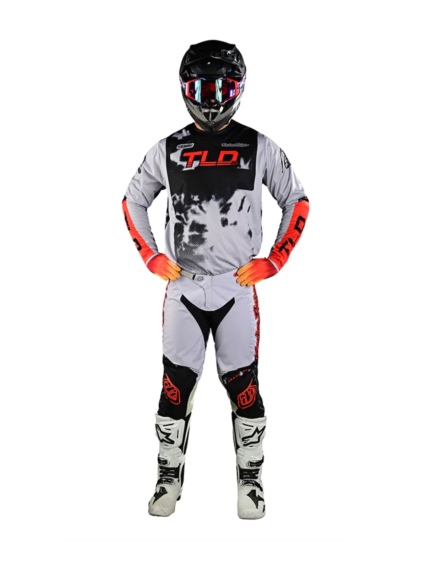 Troy Lee Designs Pantalones de Moto GP Astro Gris / Naranjo
